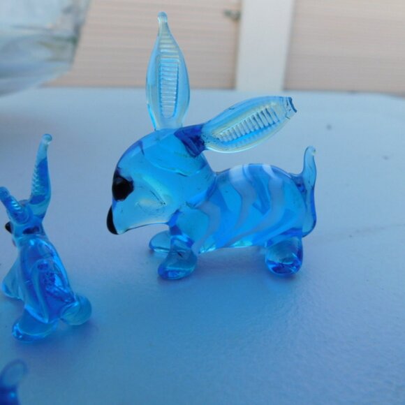Glass Dog Collection BLUE Vintage - Picture 10 of 12